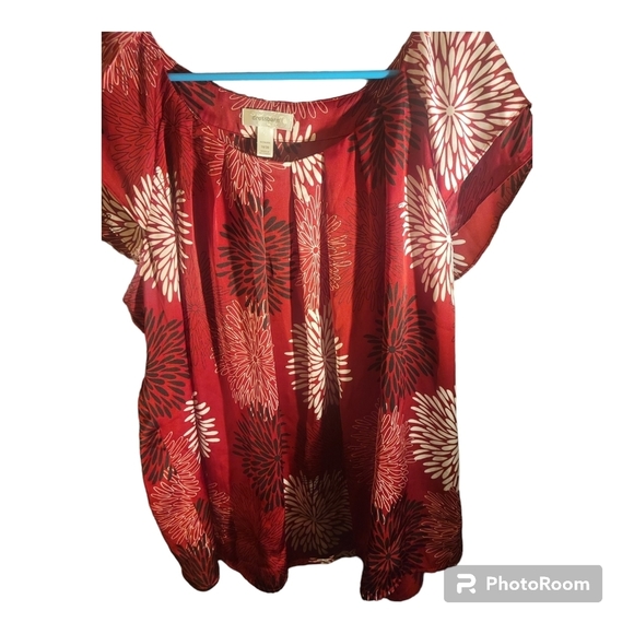 Dressbarn red  burnt orange short sleeve blous 18-20 - Picture 1 of 3